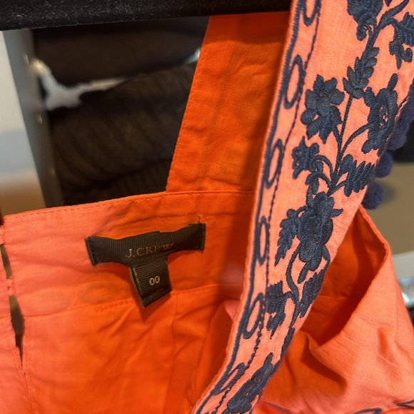 J Crew orange and black embroidered sleeveless v neck top size XXS​ - Picture 2 of 3